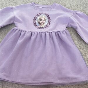 Frozen Purple Long Sleeve Dress in 5T/6
